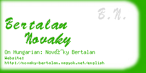 bertalan novaky business card